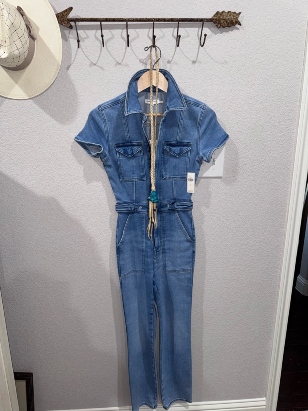 Good American Blue Denim Jumpsuit